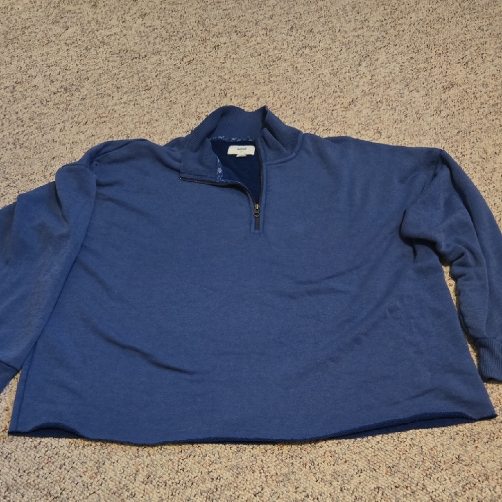 Womens Aerie Blue Zip Up Sweater